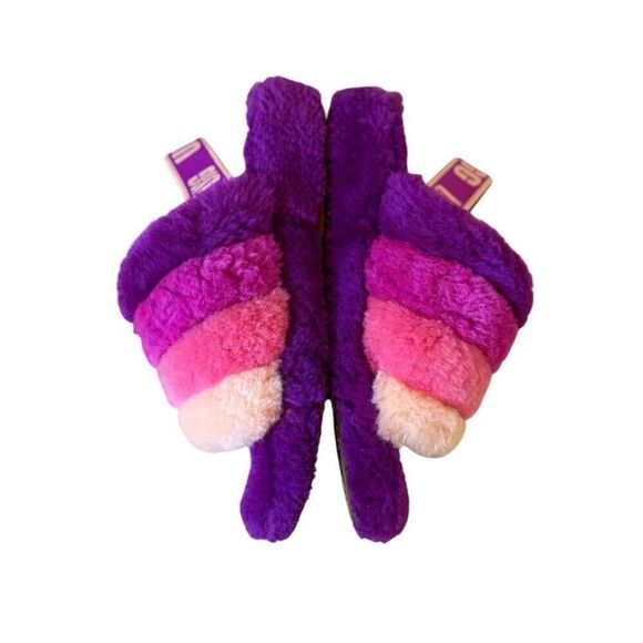 UGG YEAH BERRYLICIOUS MULTI SLIDE FUR SLINGBACK SHOES SLIPPERS SIZE 8 Purple Pin - Picture 6 of 7